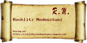 Rochlitz Modesztusz névjegykártya